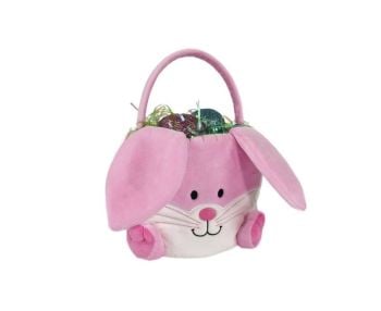 Pink easter bag with feet