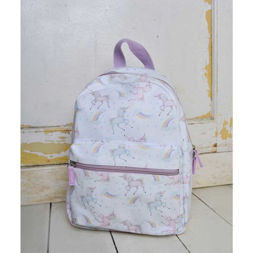 White unicorn store backpack
