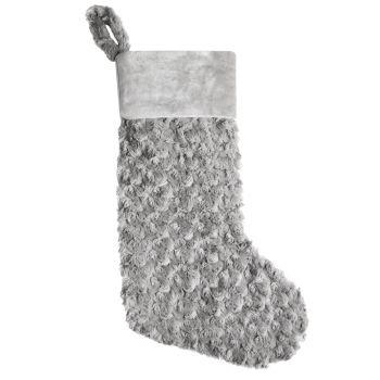 Personalised plush grey fury stocking