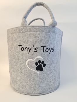 Personalised grey Toy storage