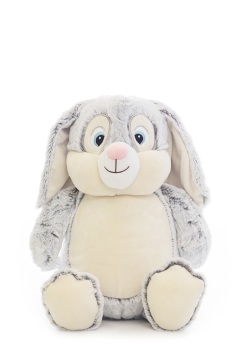 Personalised grey bunny cubbie teddy