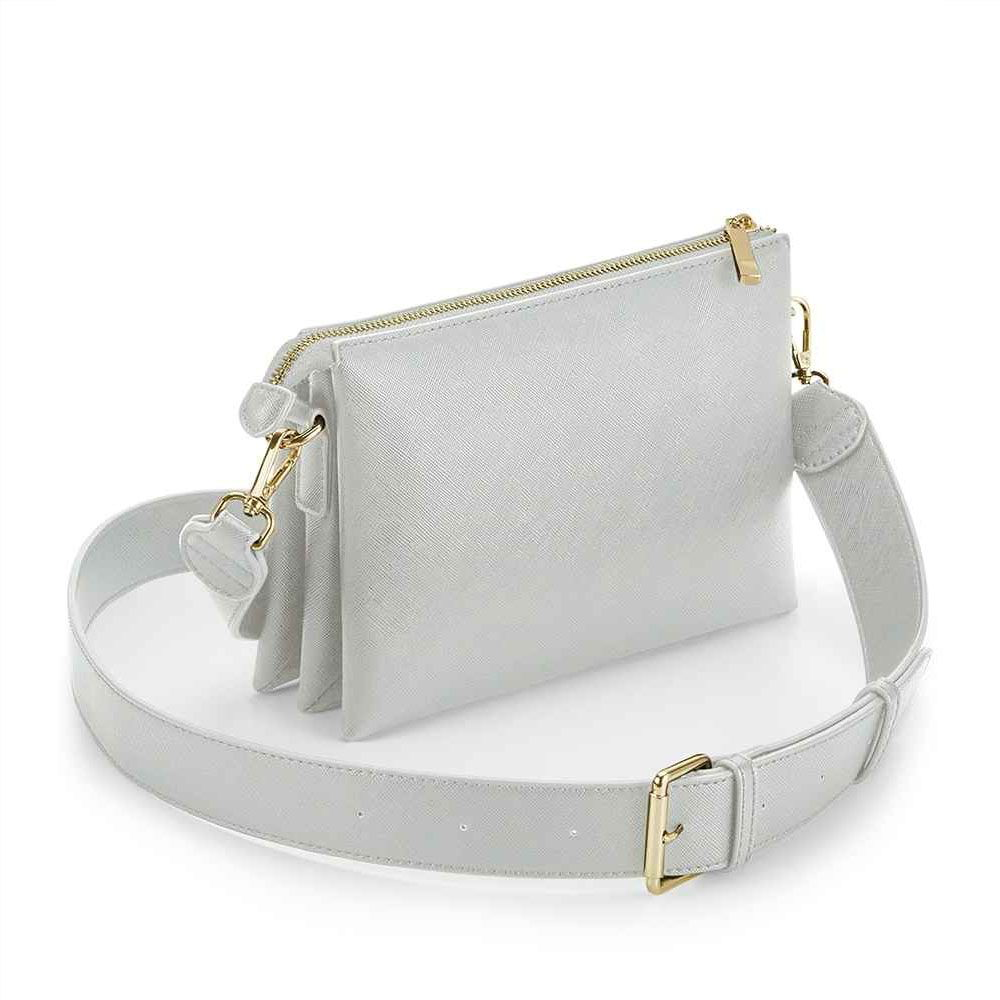 Personalised cross body bag  light grey