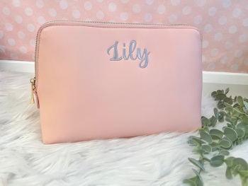 Personalised accessory make up case soft pink