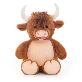 Personalised highland cow cubbie teddy