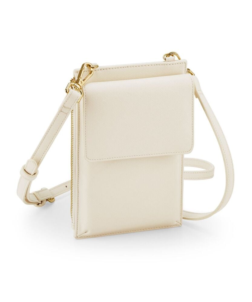 Personalised cream phone carry case cross body bag