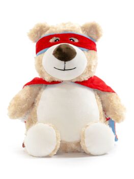 Personalised super hero Bear cubbie teddy