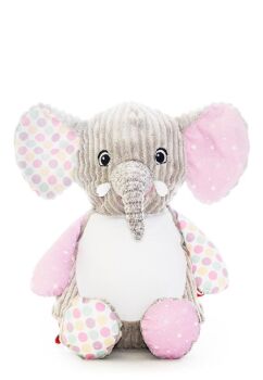 Personalised pink spotty elephant cubbie
