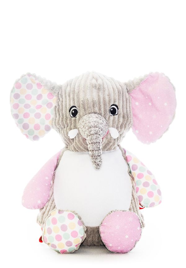 Personalised pink spotty elephant cubbie