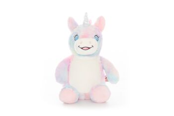 Personalised pastel unicorn cubbie teddy