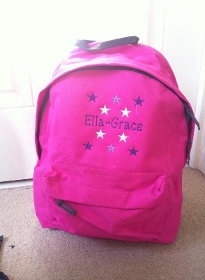 Pink Personalised school bag
