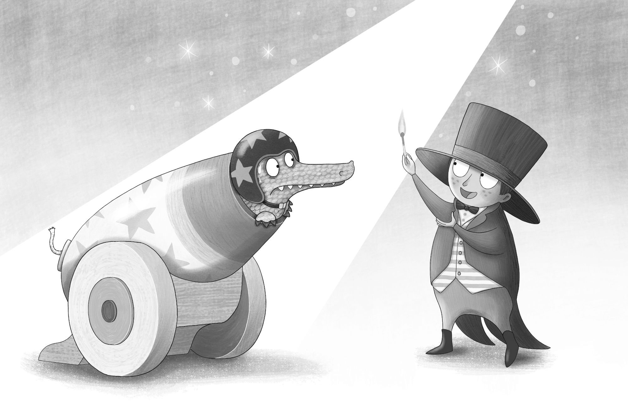 Circus cannon illustration