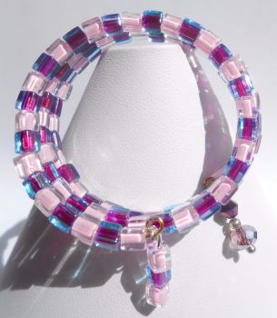 Pink Memory Wire Bracelet