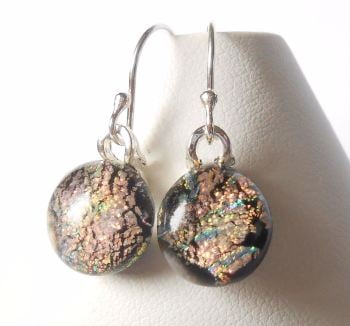 Pink mix glass earrings