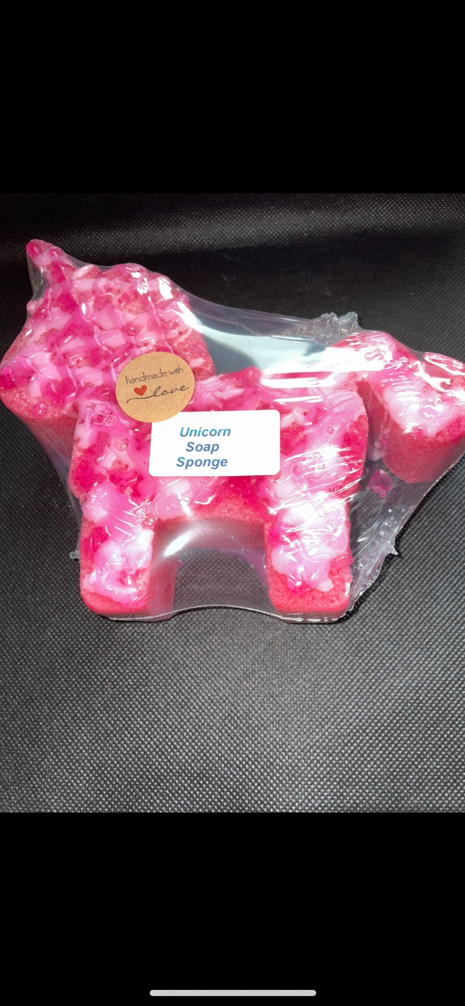 Cherry fragrance Unicorn Shaped Soap Sponge - handmade .. made to order