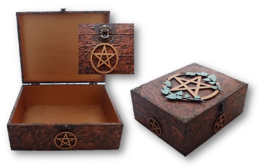 Altar Box Pentagram and Ivy Design  sistersofthemoon.org.uk