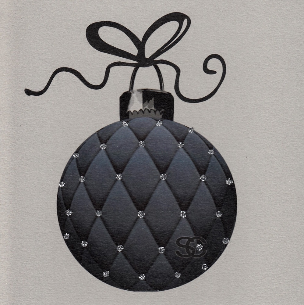 Black Quilted Bauble Sparkling, clay