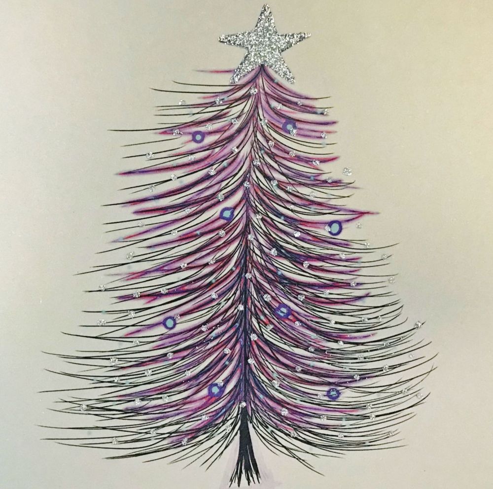 Christmas Tree, purple, clay board