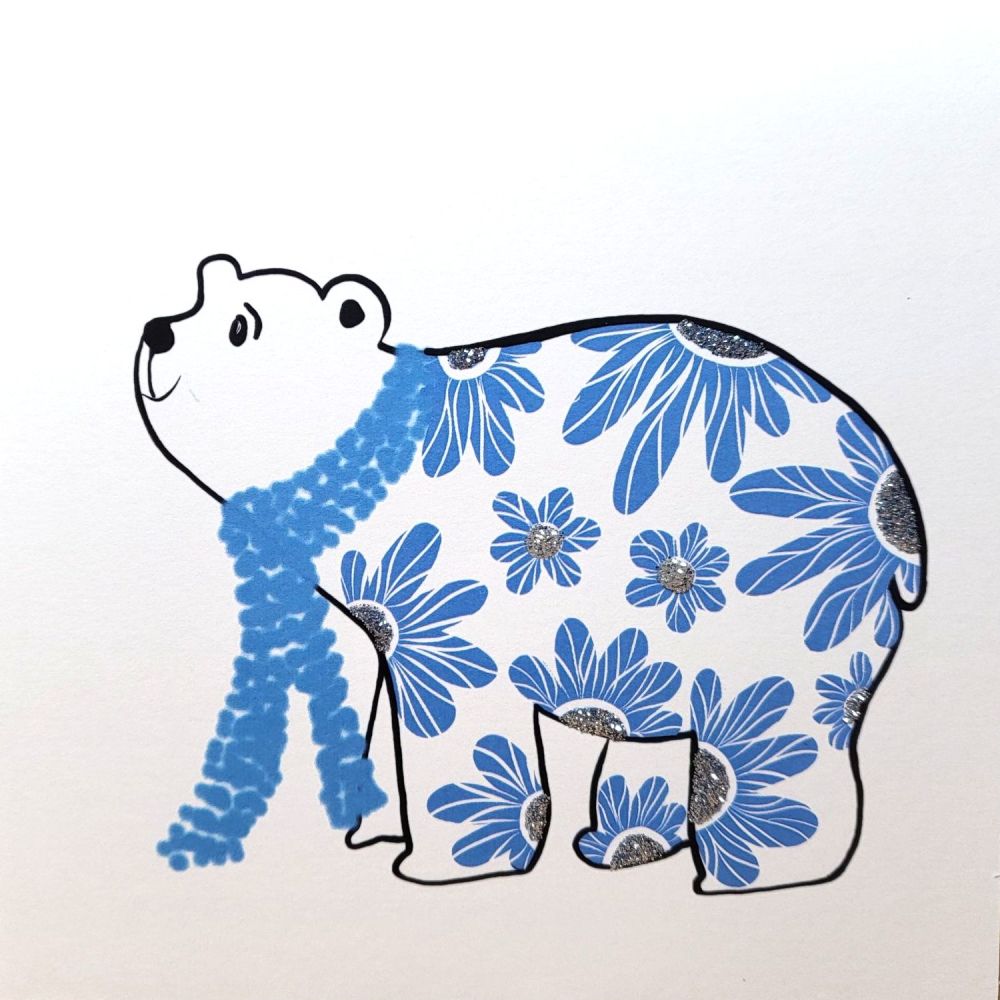 Floral Polar Bear ( Blue ) - 11ABW 