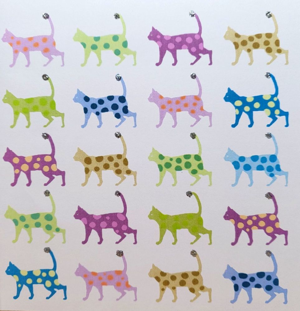 Coloured Cats, white - 244W