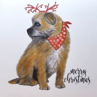 Christmas Border Terrier II - 919W