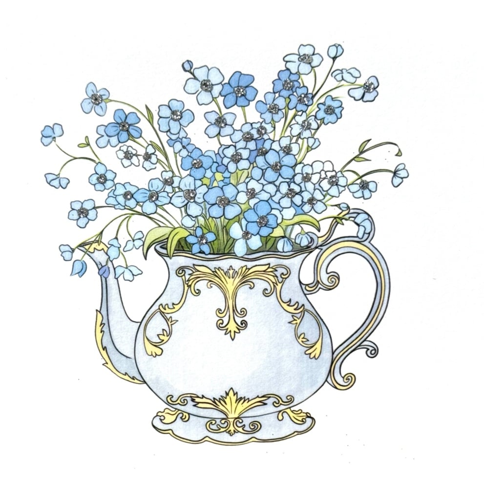 1028 G Forget me not Tea Pot