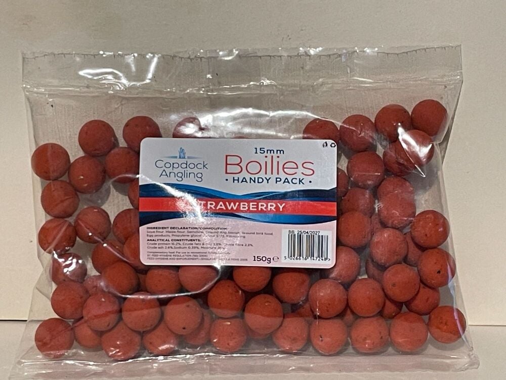 Strawberry 15mmBoilies 150g Handy Pack