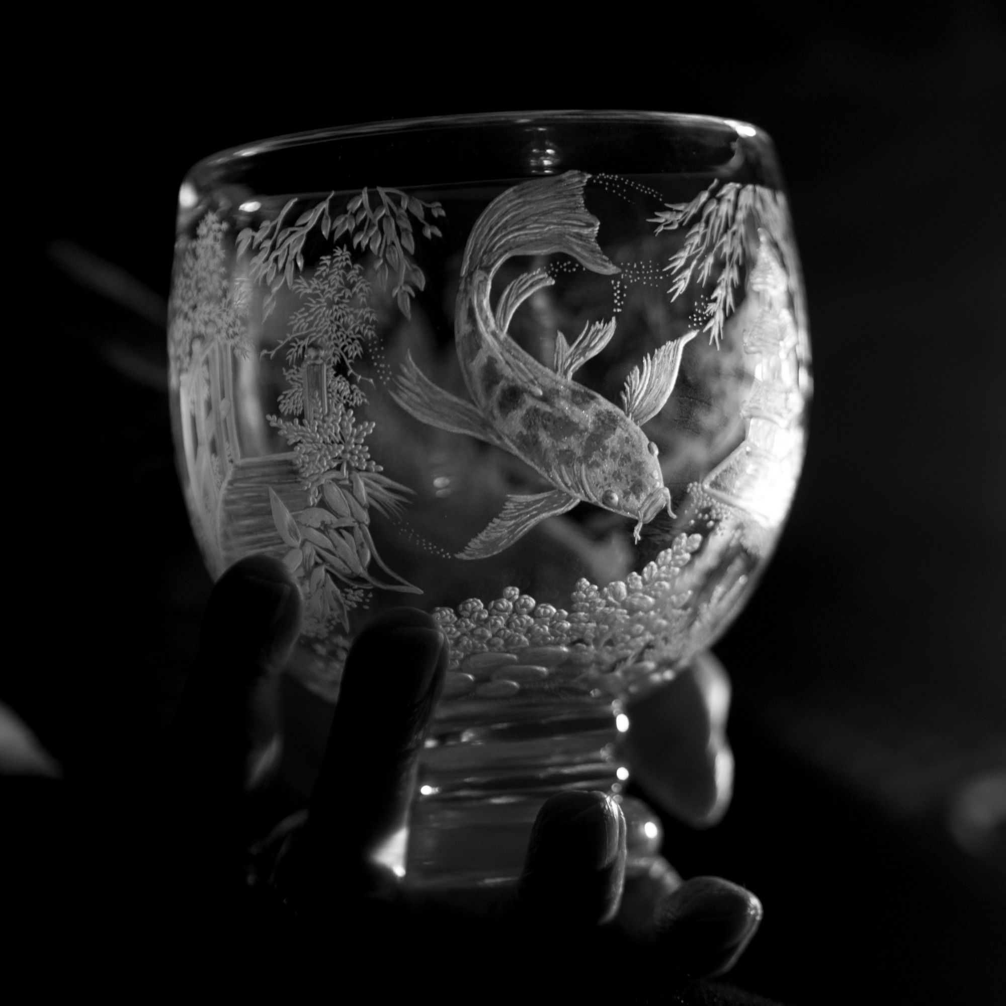 Walking on Glass, contemporary bespoke glass and crystal engraving by