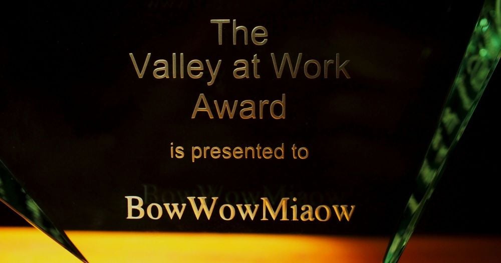 VALLEY AT WORK AWARD PRESENTED TO BOWOWMIAOW