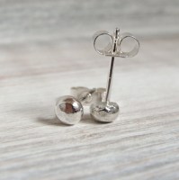 Recycled Eco Sterling Silver Pebble Stud Earrings