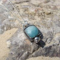 Faceted Amazonite Seashell Necklace