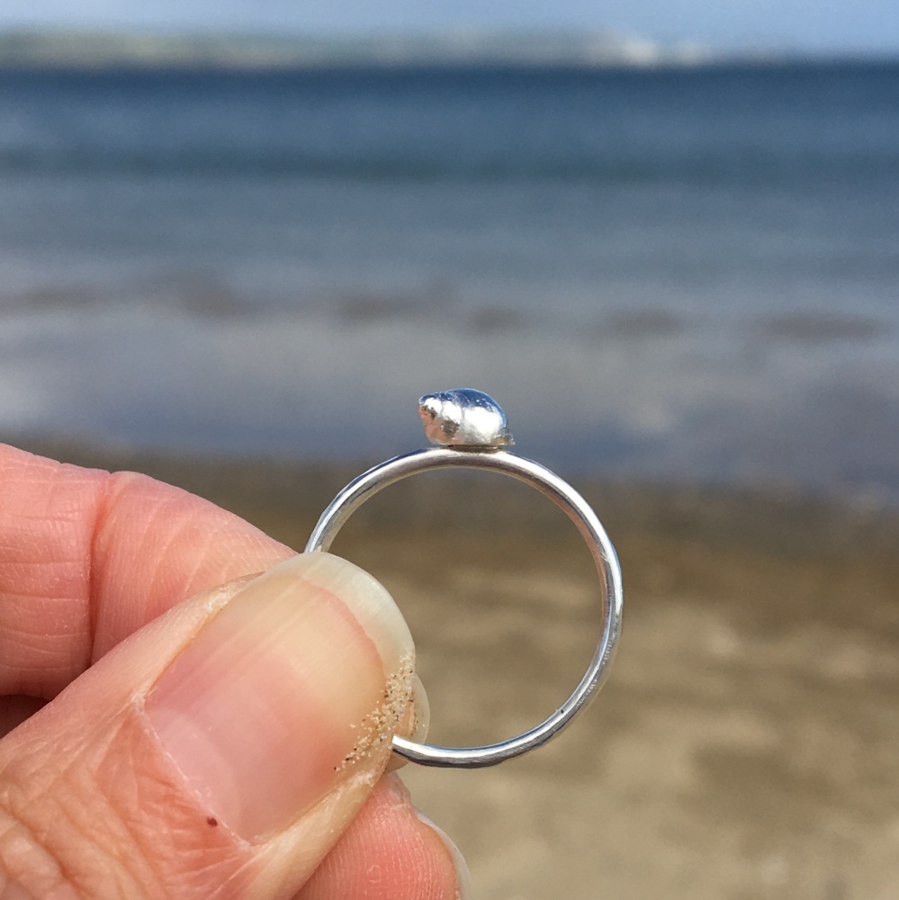 Sterling Silver Seashell Stacking Ring