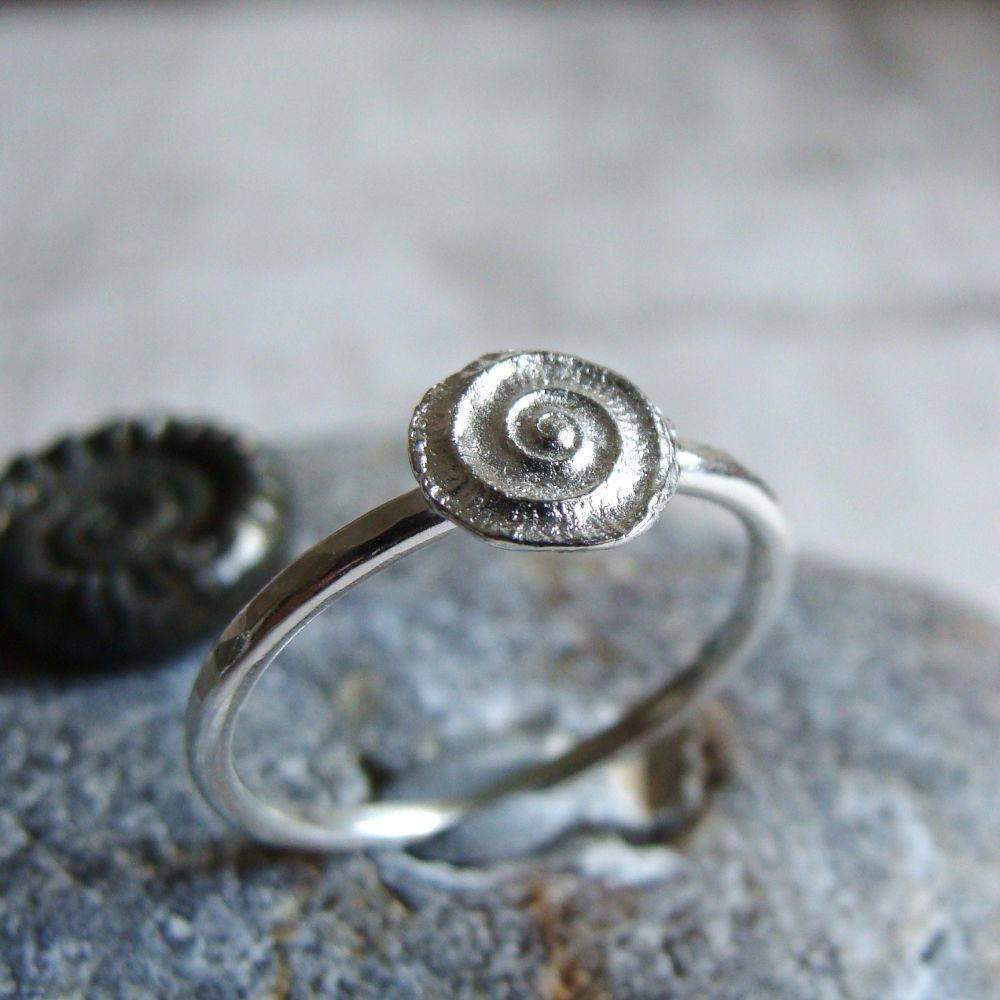 Silver Ammonite Stacking Ring