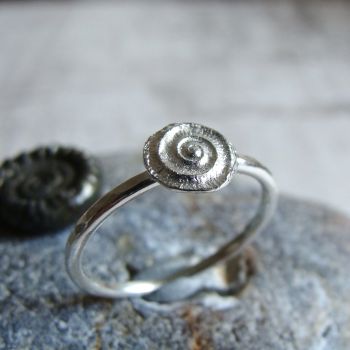 Silver Ammonite Stacking Ring