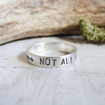 Not All Who Wander Are Lost Sterling Silver Stacking Band Ring
