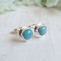 Norwegian Amazonite Sterling Silver Stud Earrings No.2