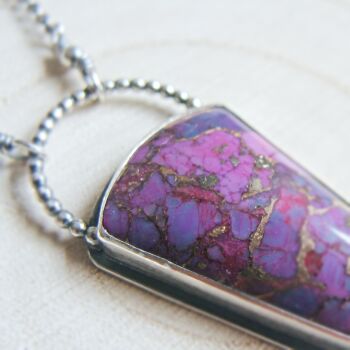 Mohave Purple Turquoise Pendant Necklace set in Sterling Silver