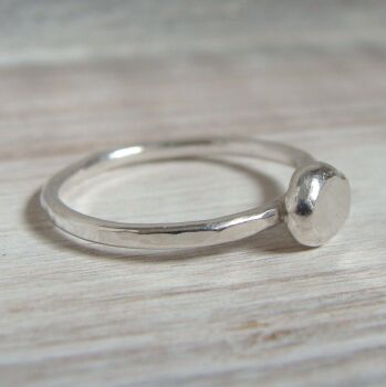 Sterling Silver Small Pebble Stacking Ring