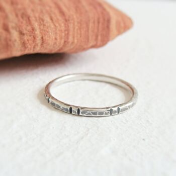 Groove Ring //Sterling Silver Double Line Stacking Ring
