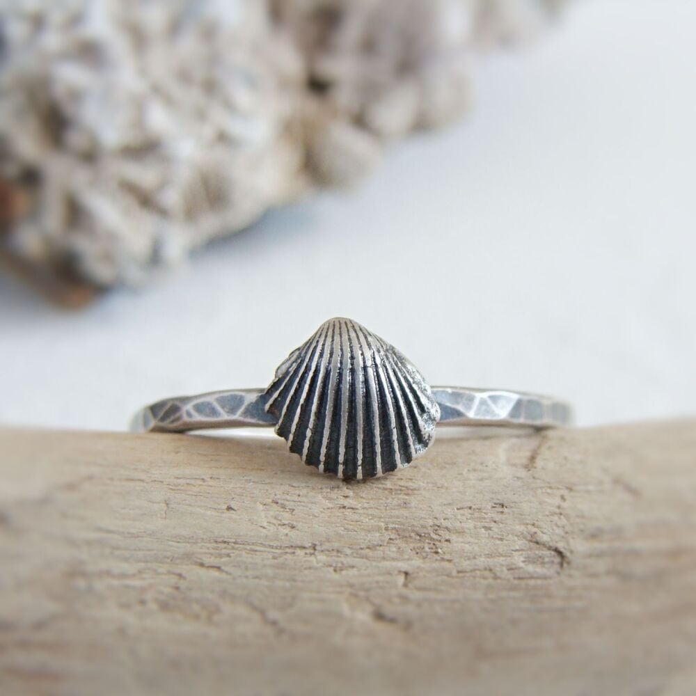 Sterling Silver Clam Shell Stacking Ring