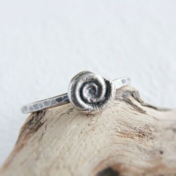 Sterling Silver Ammonite Stacking Ring