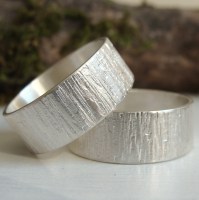 Sterling Silver Woodland Bark Texture Ring