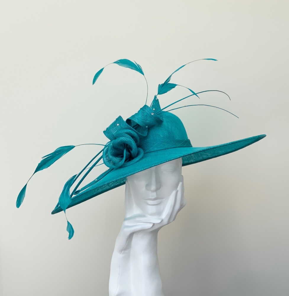 Teal Green Very Large Saucer Hatinator Hat