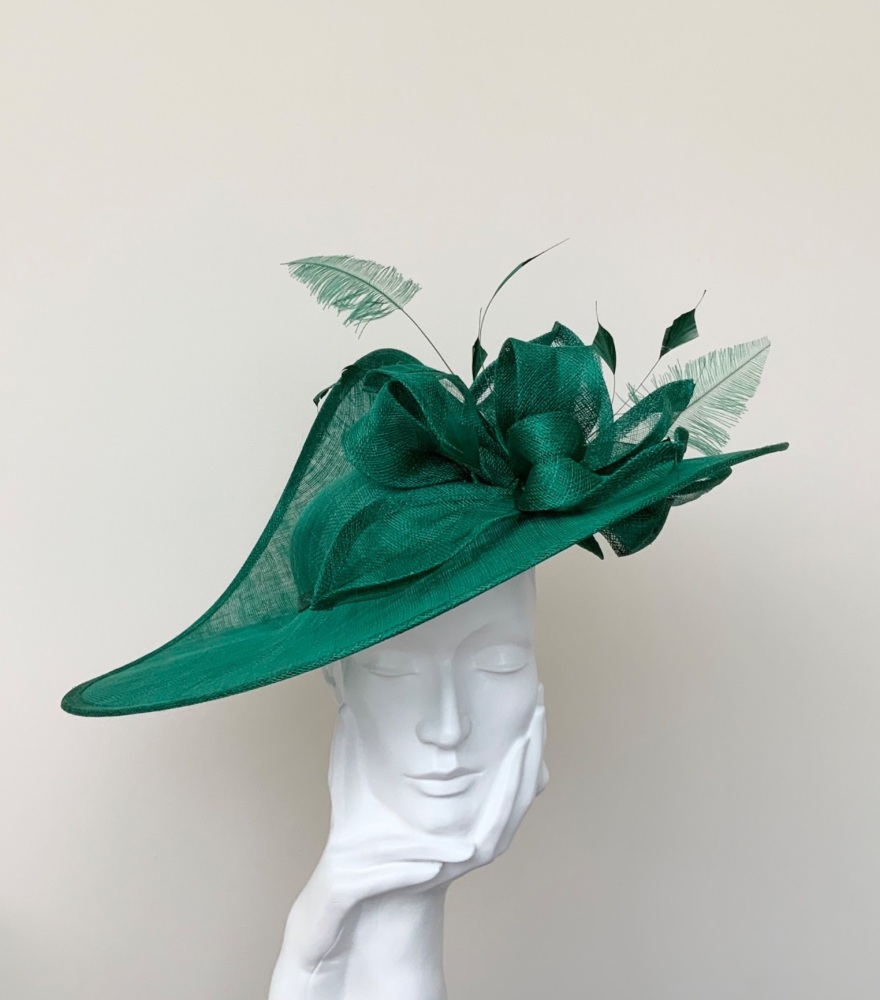 Emerald Green Large Saucer Hatinator  / Hat