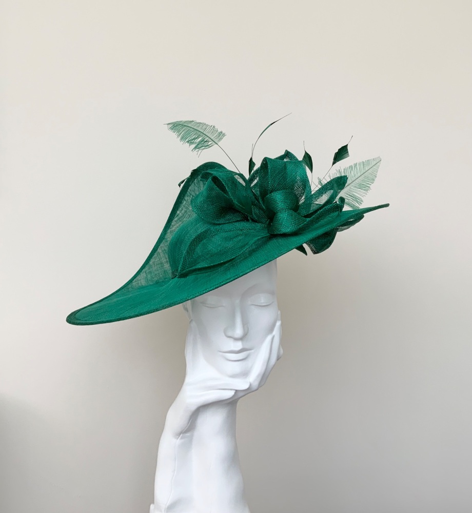Emerald Green Large Saucer Hatinator / Fascinator / Hat