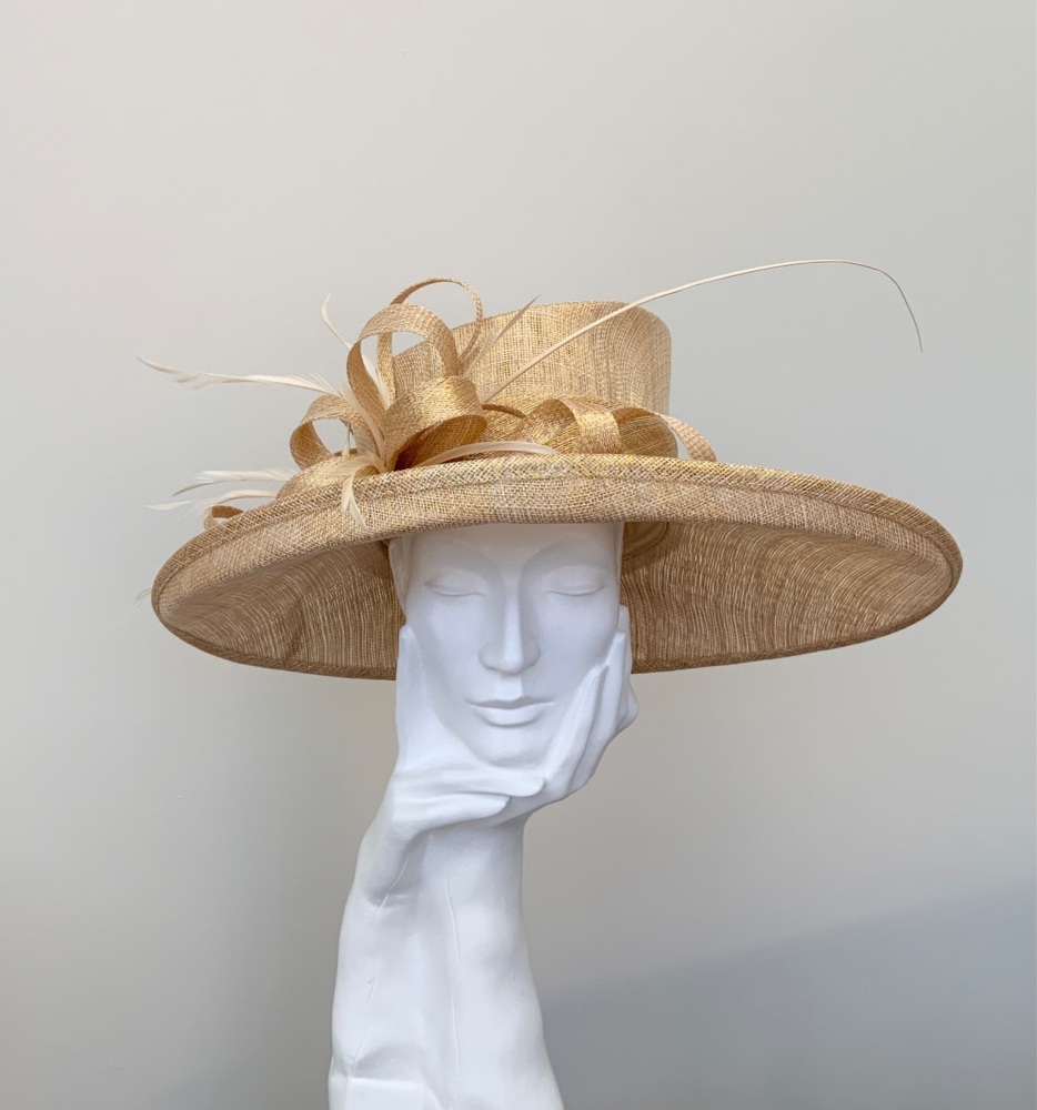 Metallic Gold Wedding Occasion Hat