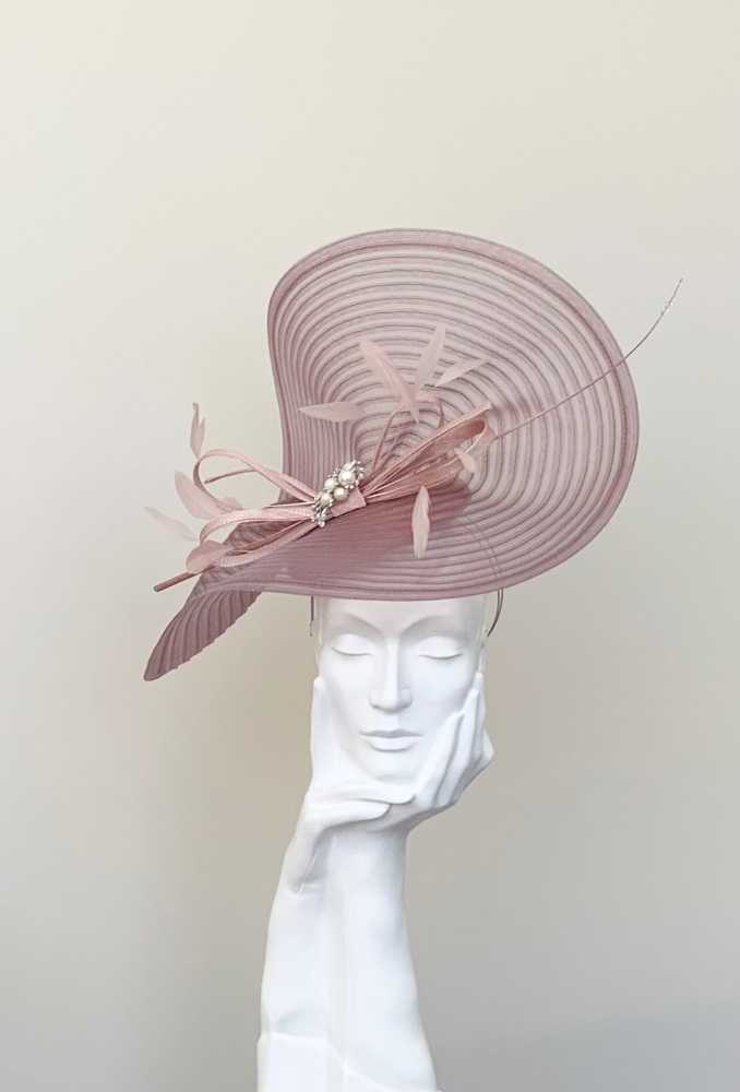 Mauve Purple and Blush Pink Very Large Crin Wedding Occasion Hatinator