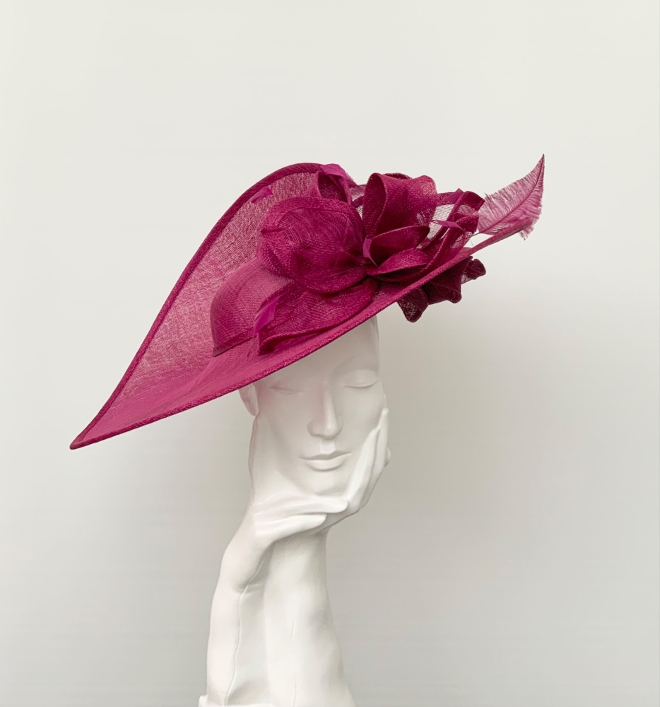 Damson / Plum Purple Large Saucer Hatinator / Fascinator / Hat