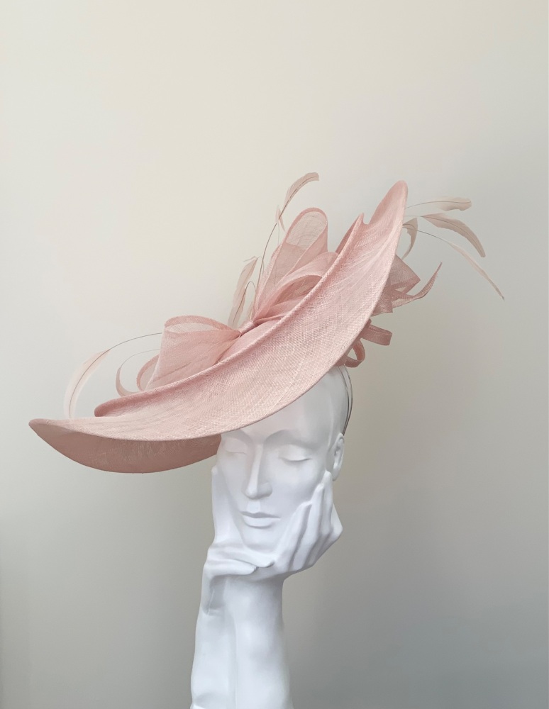 Peachy Pink Very Large Sculpted Saucer Hatinator Hat