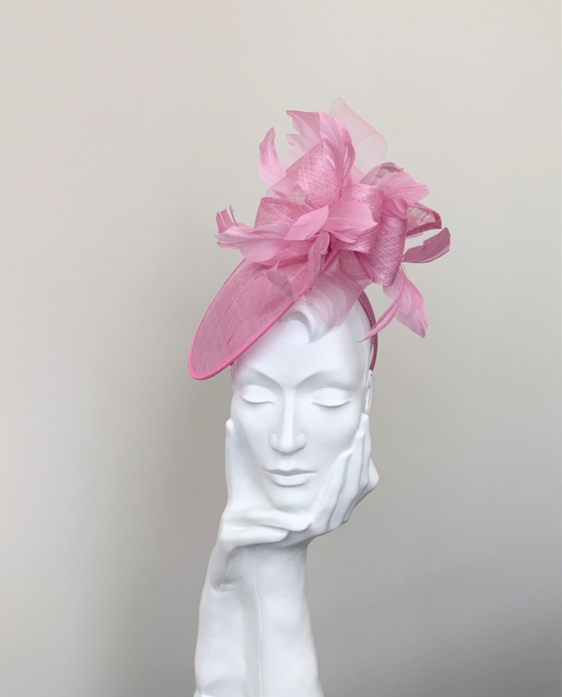 Pale Pink Oval Saucer Fascinator