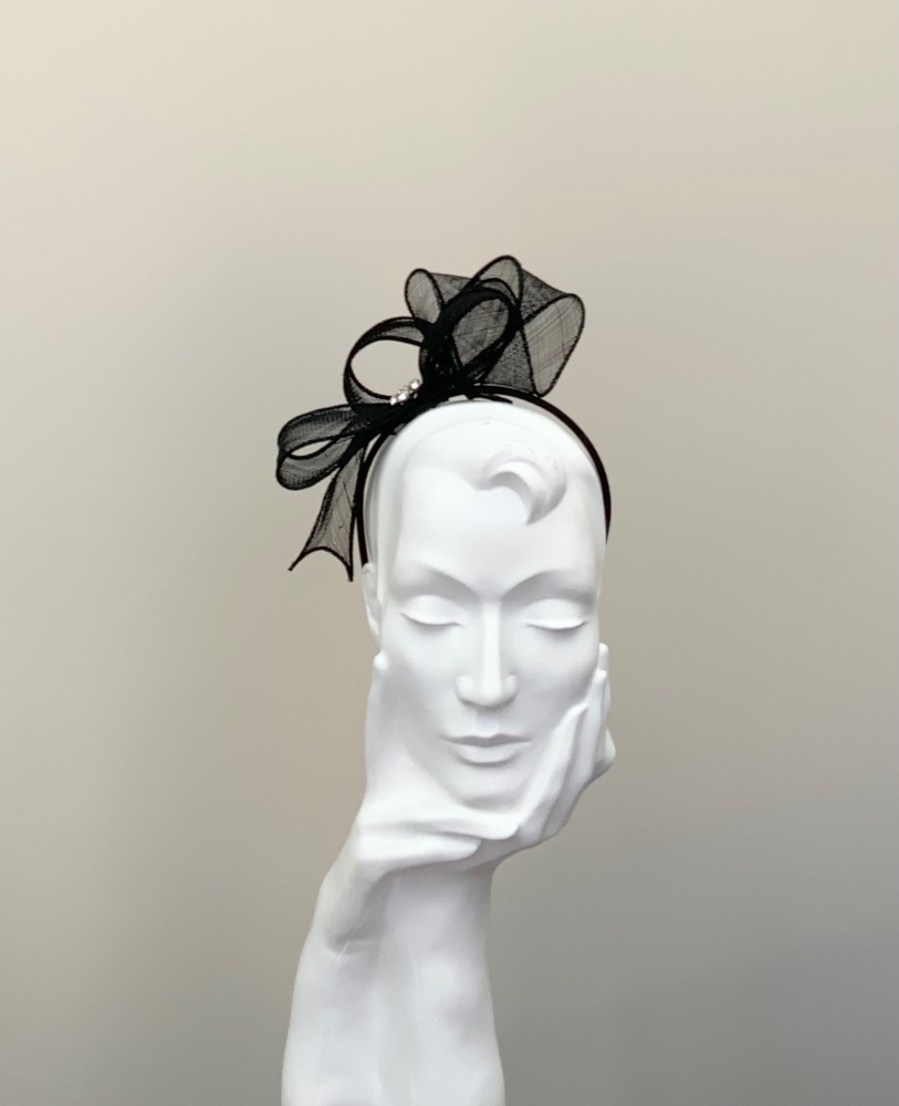 Black Sinamay Fascinator